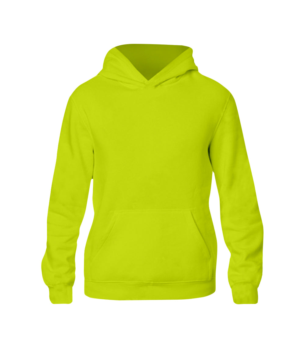 Men Fleece Pull On Hoodie With Pockets - Neon Green - 0210109