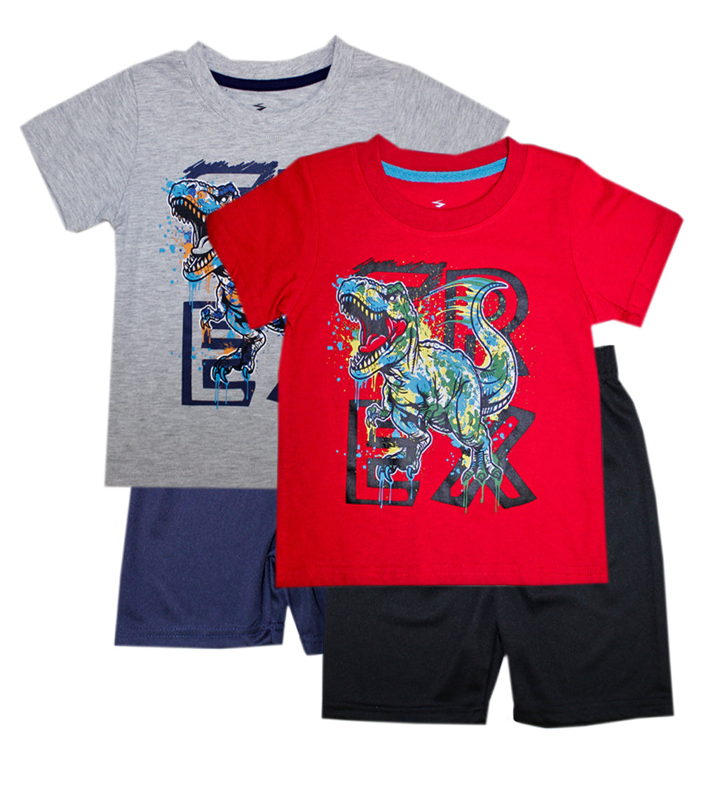 S1OPE Jersey Top T-Rex Screen Athletic Shorts-1364401