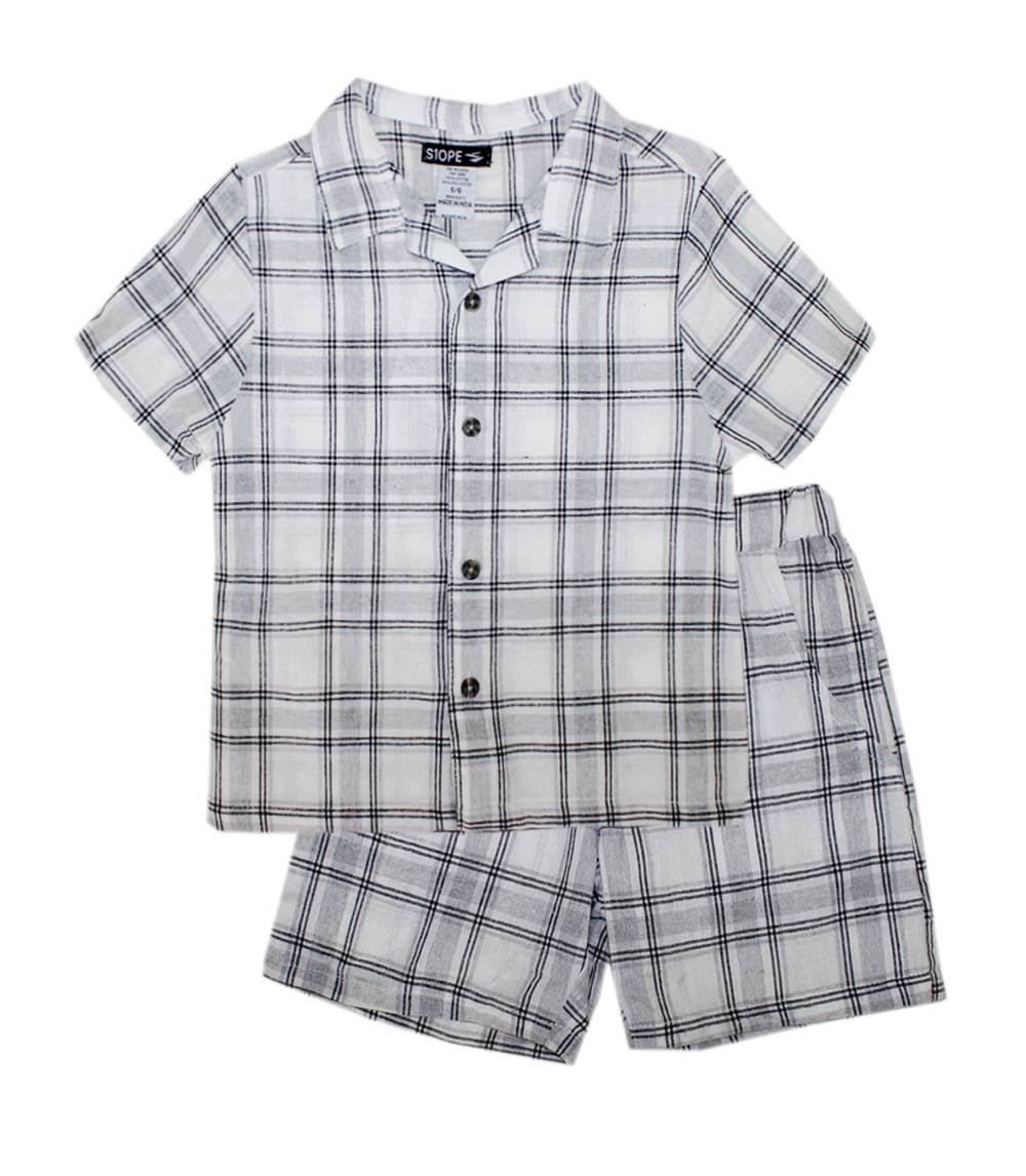 S1OPE Boys Woven Open Collar Short Set - 1483101