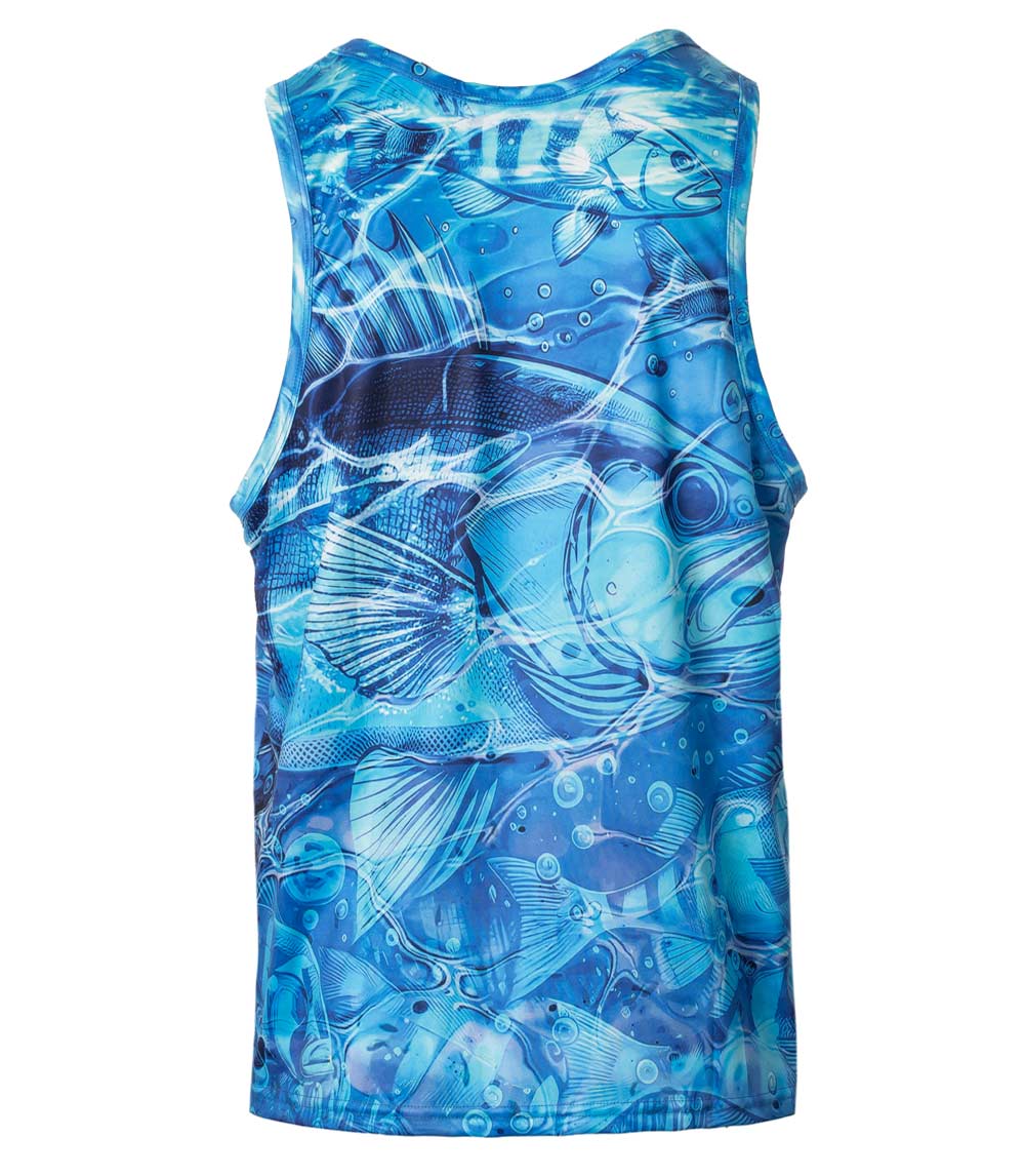 Men Performance Muscle Tank Top Fish Graphic-7534609