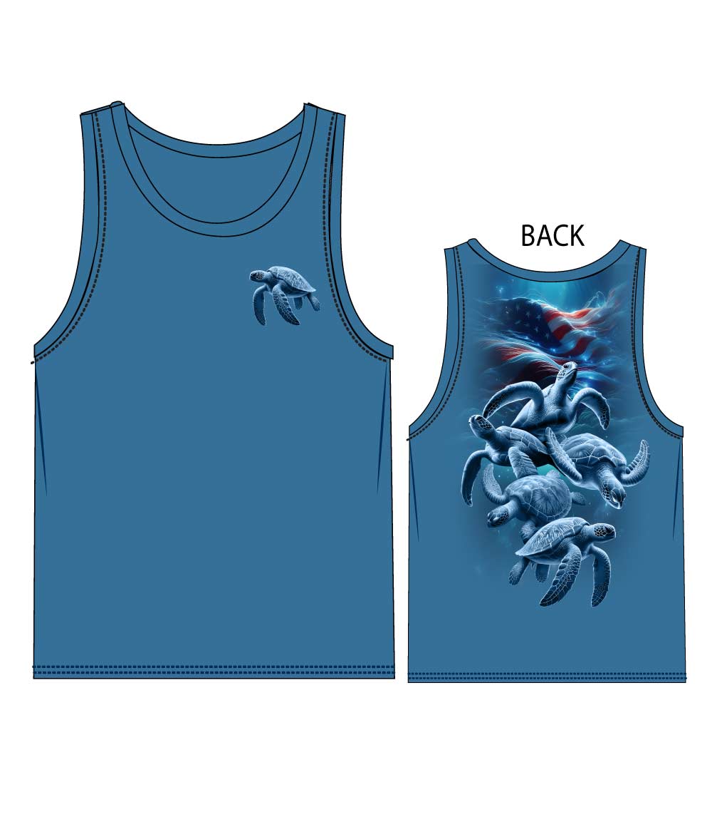 Camiseta de tirantes musculosa de alto rendimiento para hombre con estampado de peces - 7534609