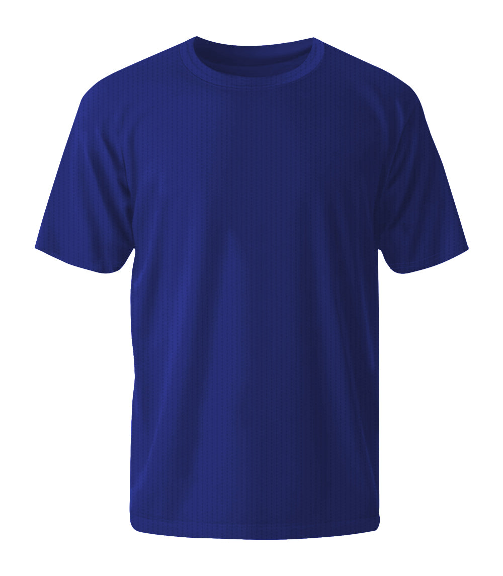 Camiseta de cuello redondo de alto rendimiento de malla cerrada color azul marino - 7542109