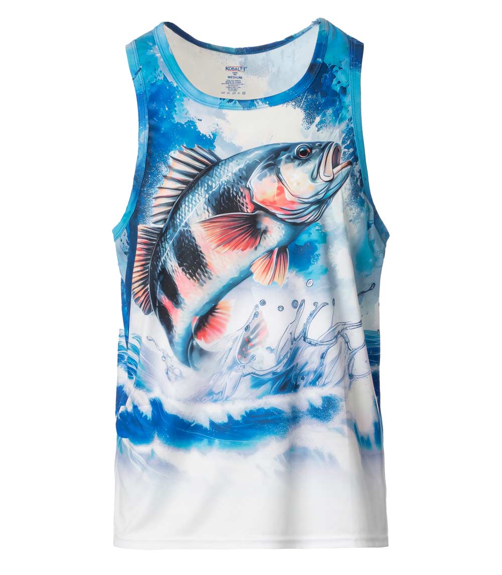 Men Performance Muscle Tank Top Fish Graphic-7547609
