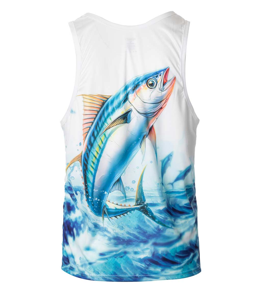 Men Performance Muscle Tank Top Fish Graphic-7595509
