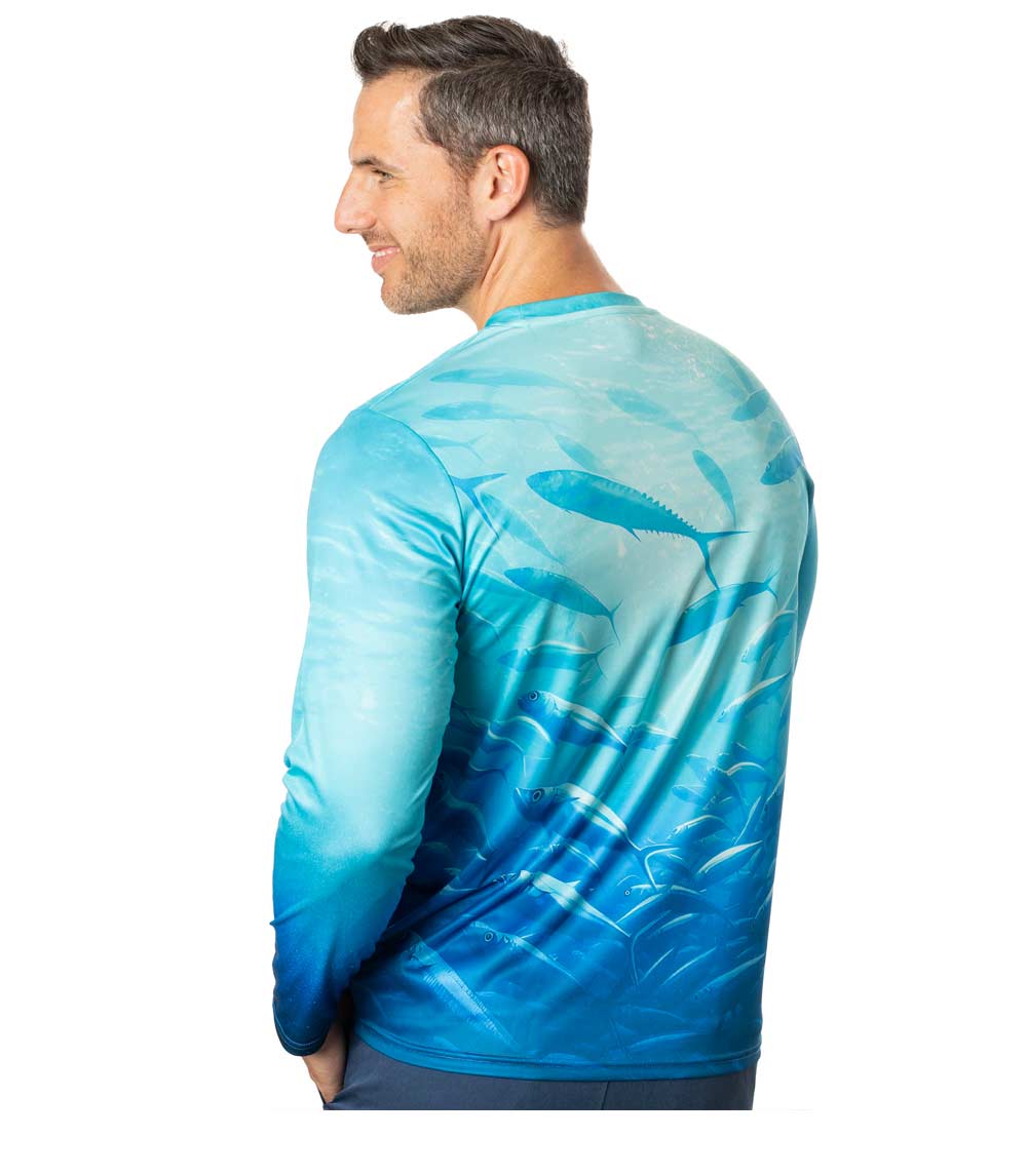 Men Performance L/S Top Deep Sea Fish Design-7601609