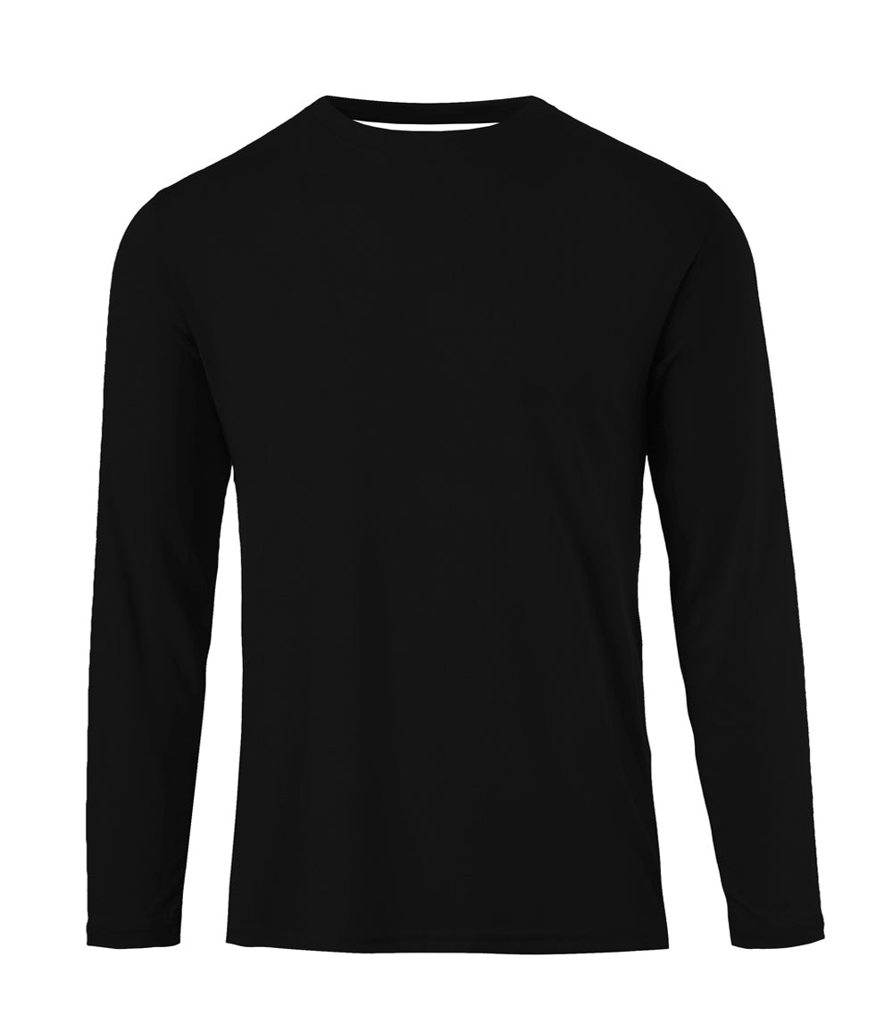 Men Close Mesh L/S Crew Neck Black - 7690009