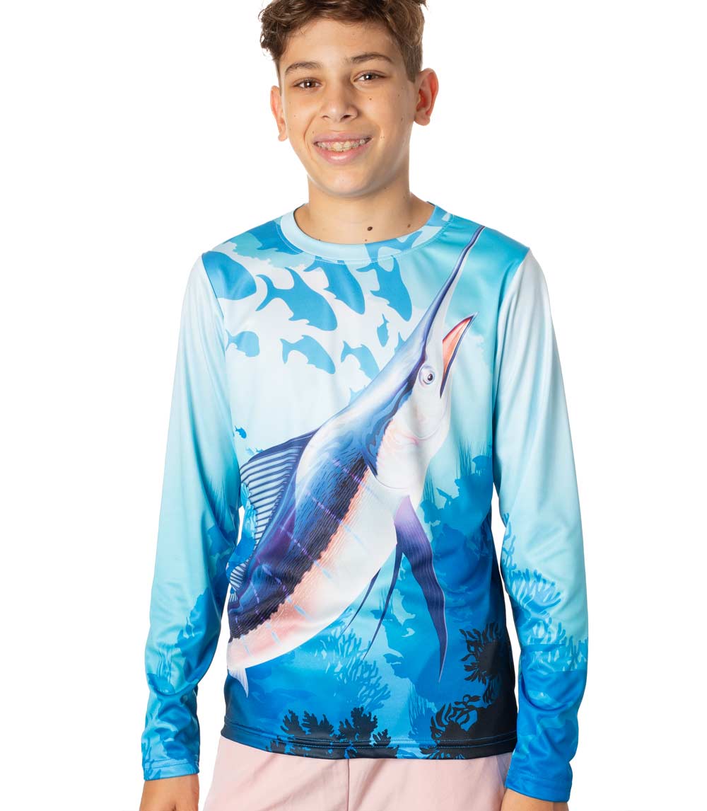 Boys Performance Top Marlin Fish Graphic-7631504