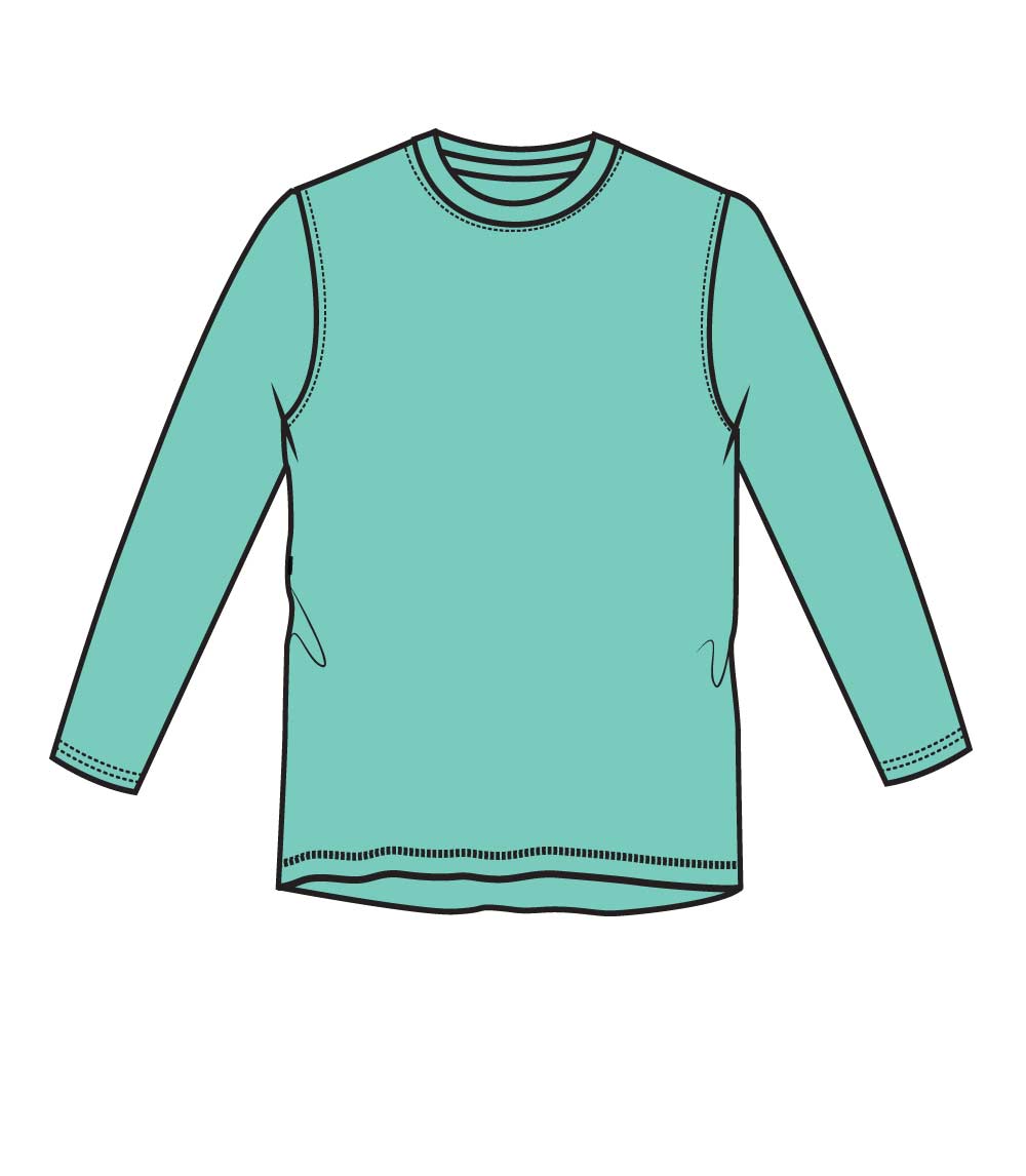 Adult Performance L/S Top Crew Neck Cool Mint - 7651109