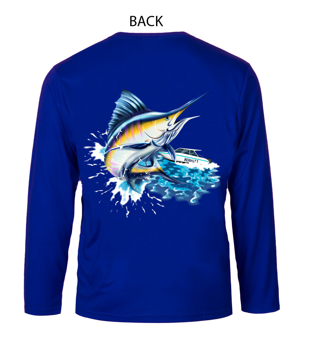 Camiseta de rendimiento para niños con estampado de pez marlín - 7653902