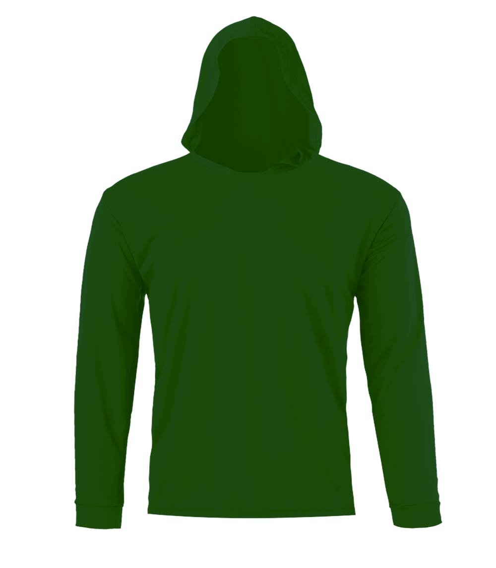 Performance Long Sleeve with Hoodie - Hunter Green - 7660409