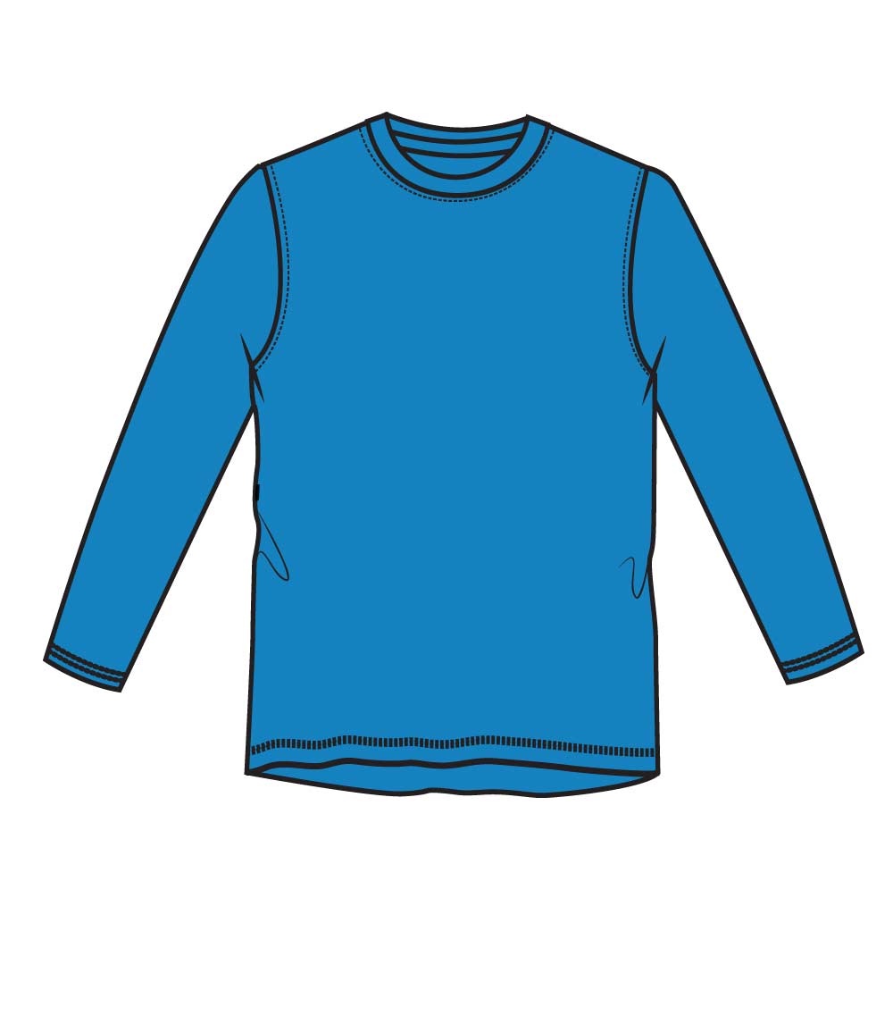 Performance L/S Crew Neck Pacific Blue - 7661209