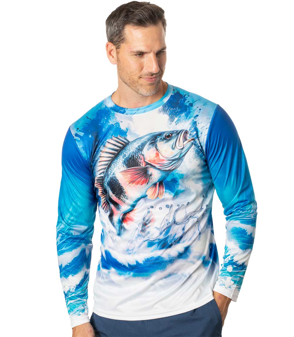 Men Performance Long Sleeve Fish Graphic-7688492 2XL