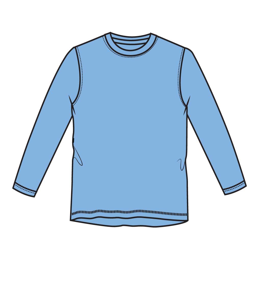 Adult Performance L/S Top Crew Neck Light Blue - 7692109