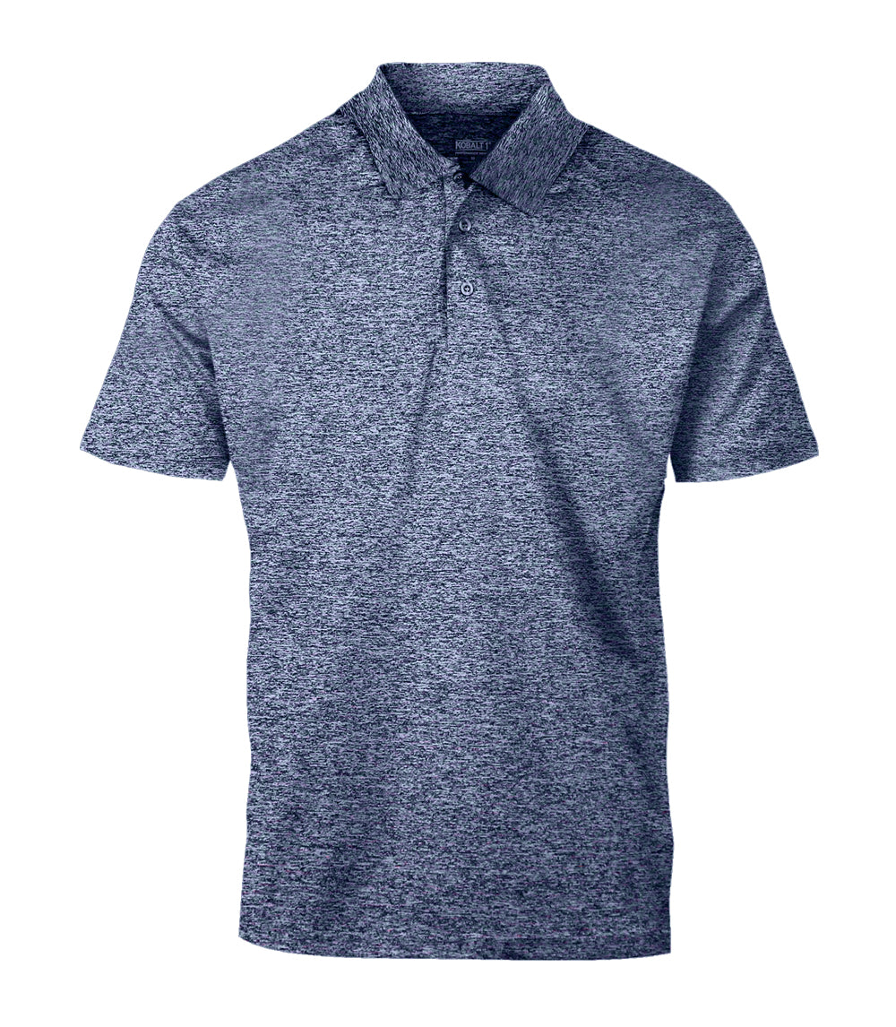 Polo de malla cerrada de alto rendimiento para hombre, color turquesa jaspeado - 7729209