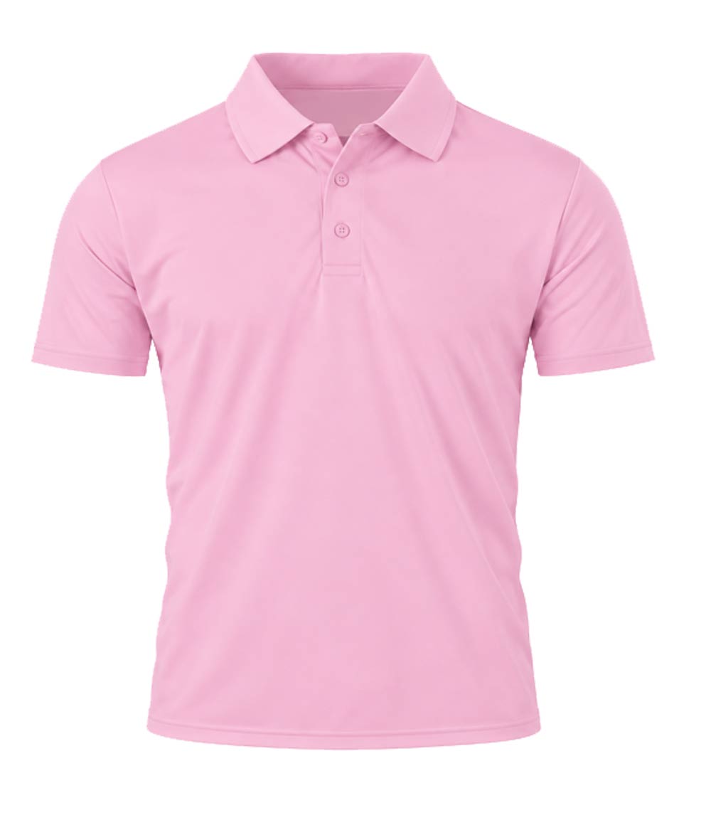 Men Performance Closed Mesh Polo Classic Pink - 7781409