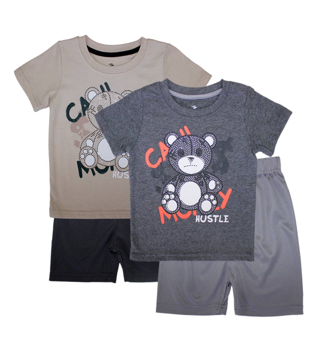 Pantalones cortos deportivos con estampado de oso irreal de la parte superior de la camiseta S1OPE - 1369702