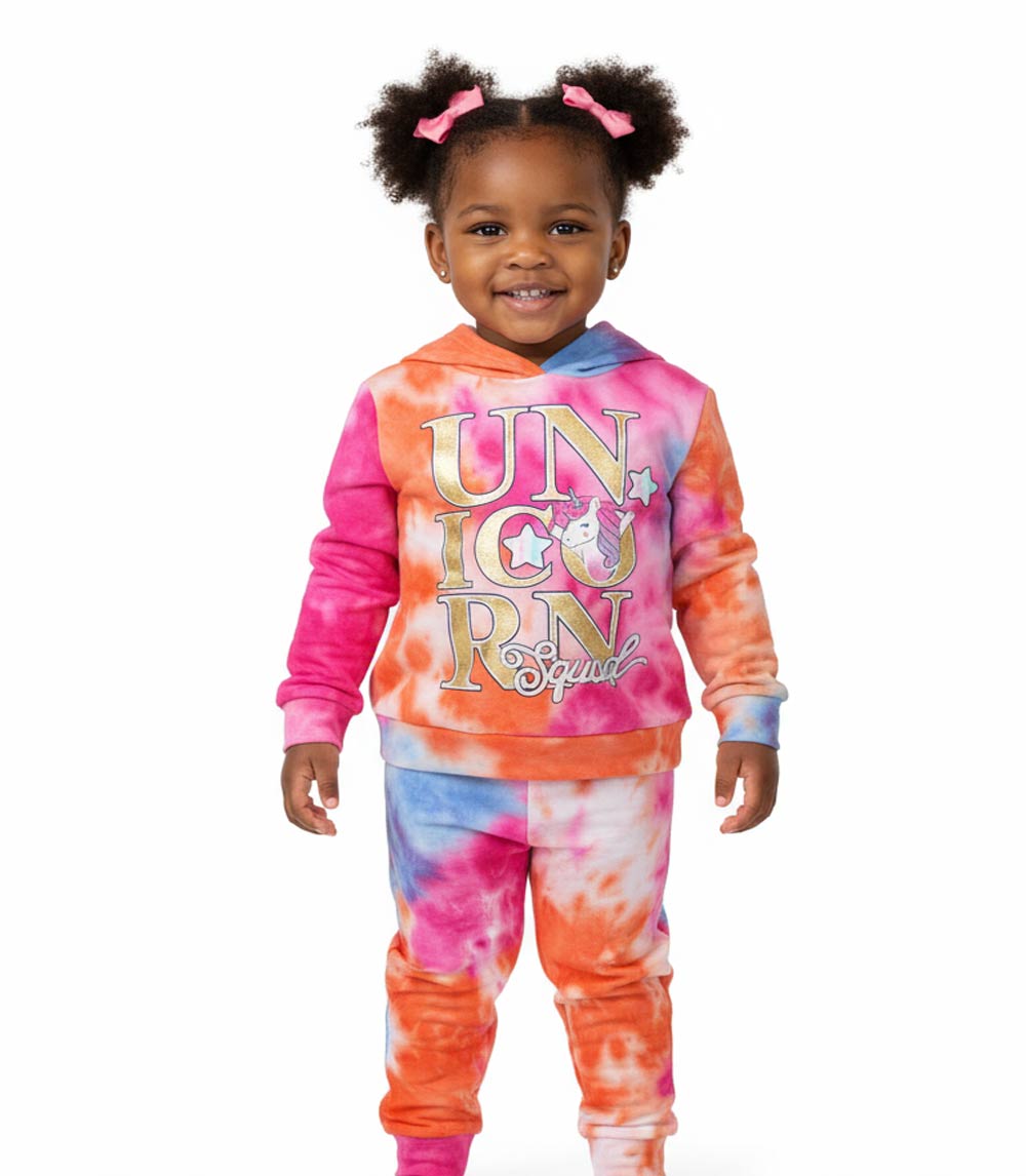 GIRLS PINK Printed Unicorn Foil Jogset-8609802