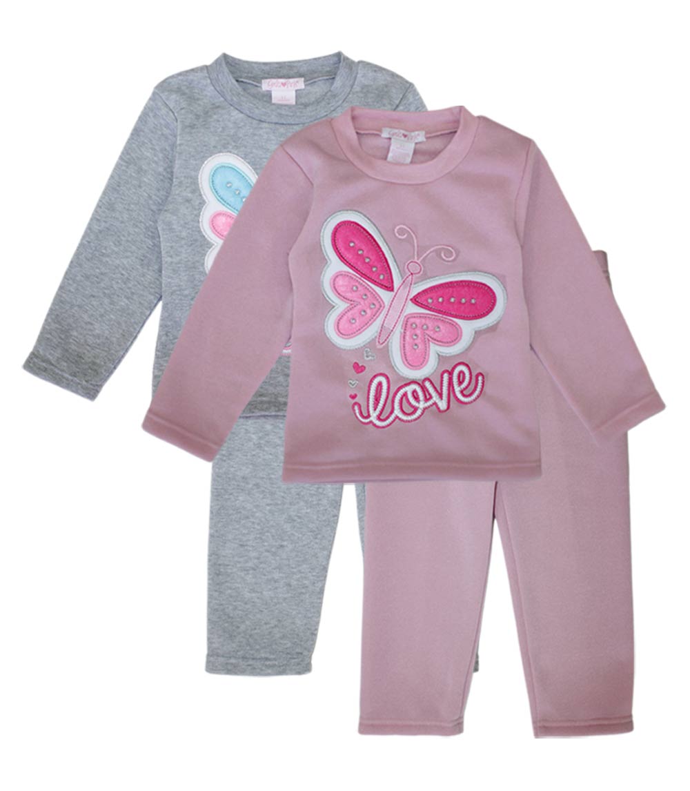 GIRLS PINK Butterfly Love Applique Crew Neck Jogset - 8721502