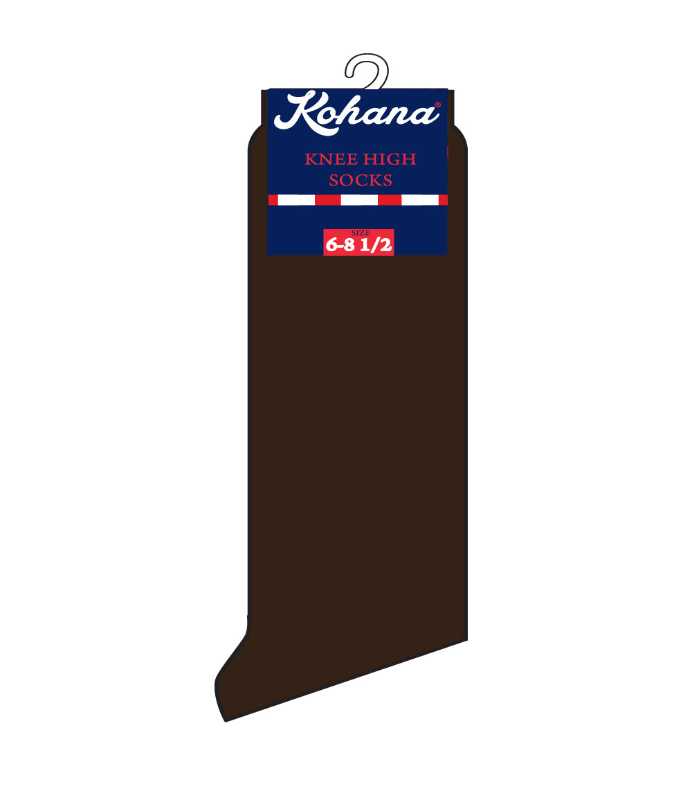 Knee High Socks Brown - Size: 6-8 1/2 - 90414