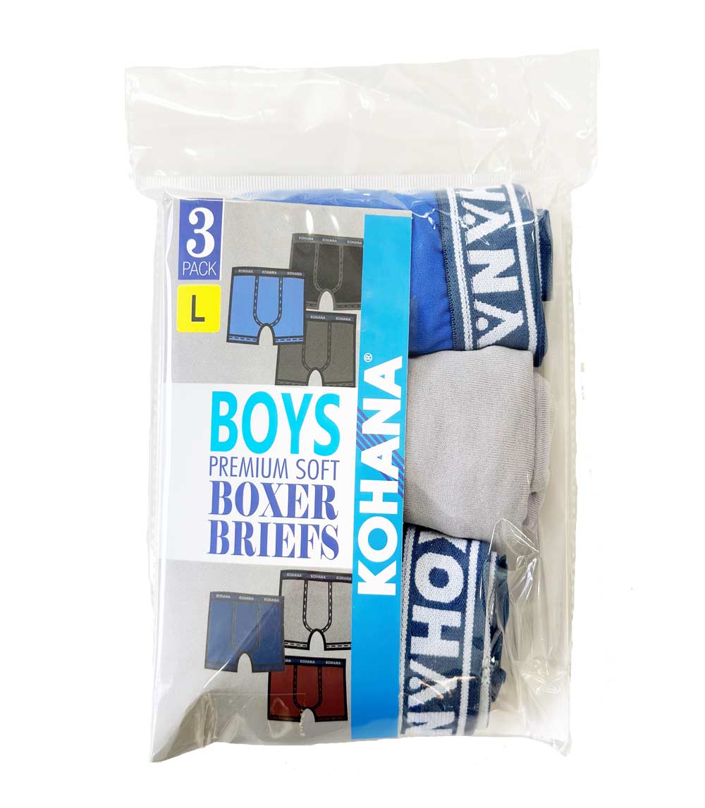Boy's Polyester Boxer Briefs - 3pk Asst Colors - 91811