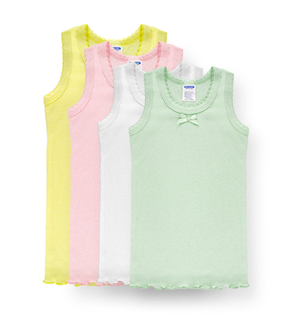 Camisetas sin mangas para niñas en tonos pastel - Talla: 1-3 - 92031