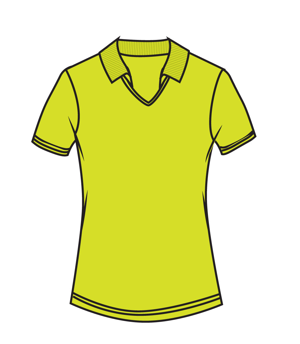 Ladies V-Neck with Collar Performance Polo Neon Green - 9242509