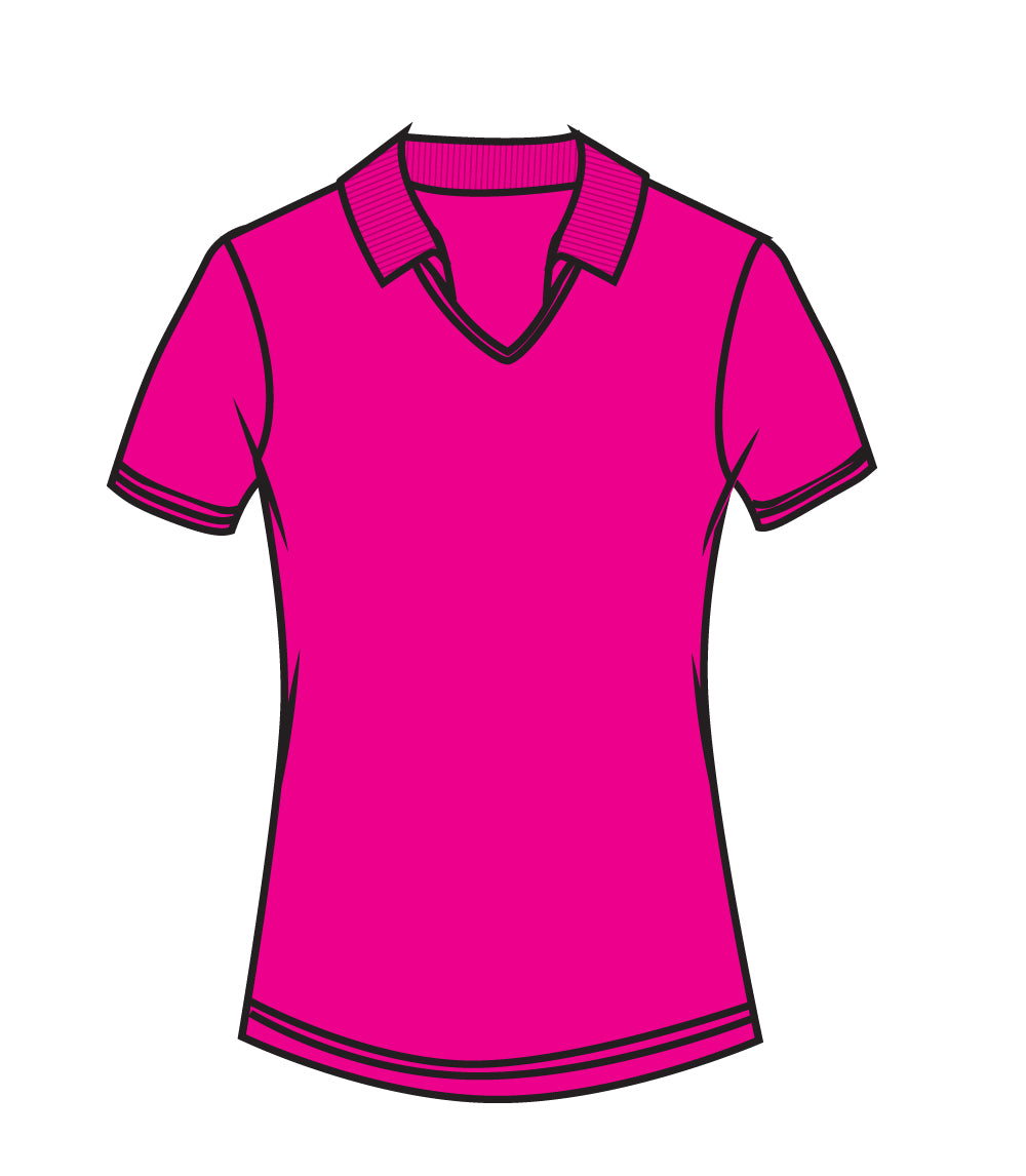 Ladies V-Neck with Collar Performance Polo Fuchsia - 9250609