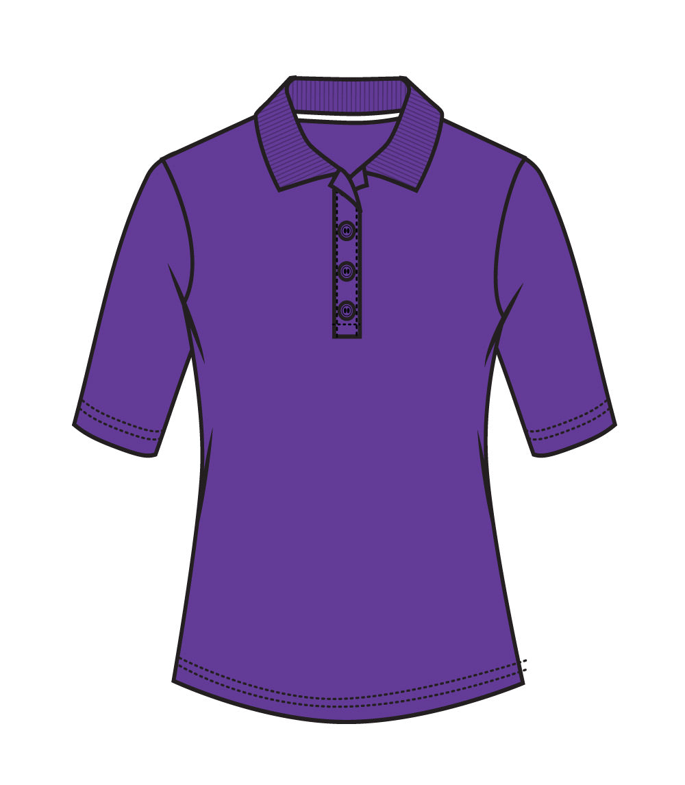 Polo deportivo morado de manga 3/4 para mujer - 9388209