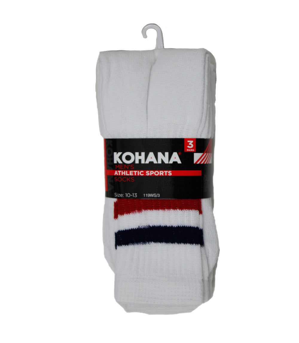 Calcetines - Calcetines de tubo blancos con rayas 10-13