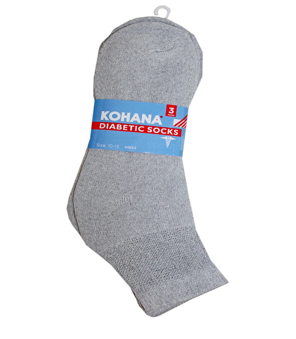 Diabetic Socks - 10-13 Grey Ankle Sport Socks - 5493-3