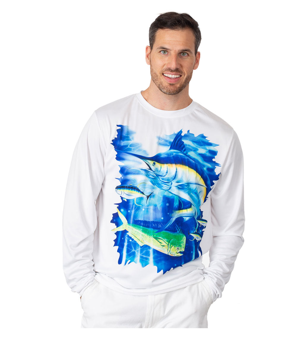 Men Performance Long Sleeve Crew Fish Graphic-7689609