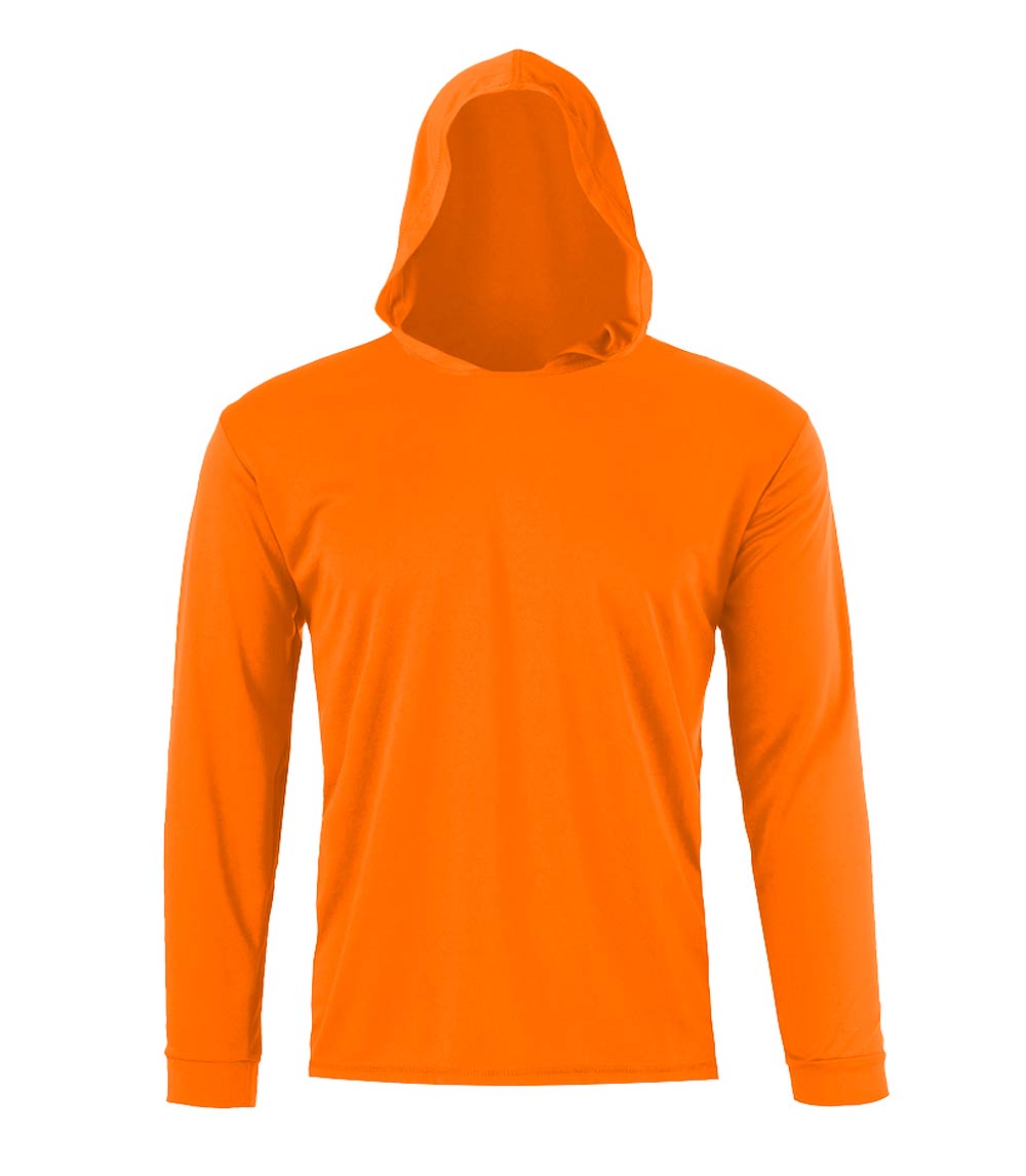 Performance Long Sleeve with Hoodie Neon Orange - 7699009