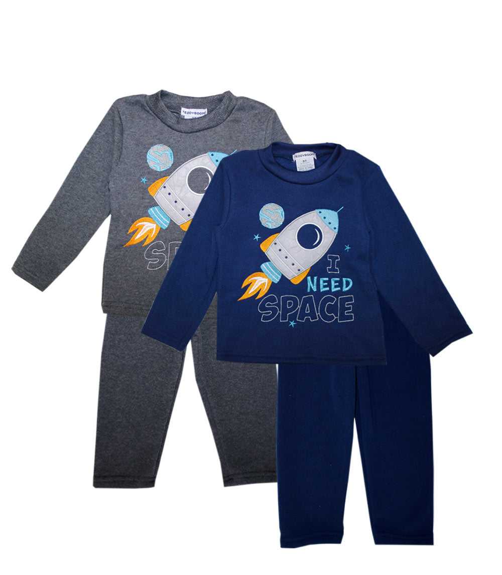 TEDDY BOOM Conjunto deportivo de polar con cuello redondo y estampado de nave espacial - 8257104