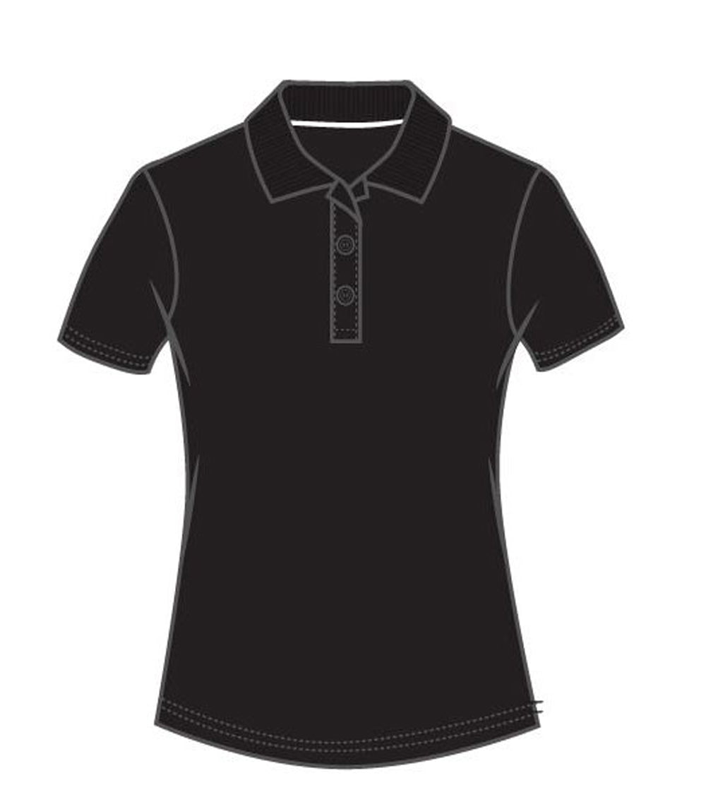 Polo deportivo de malla cerrada para mujer, color negro - 9121209