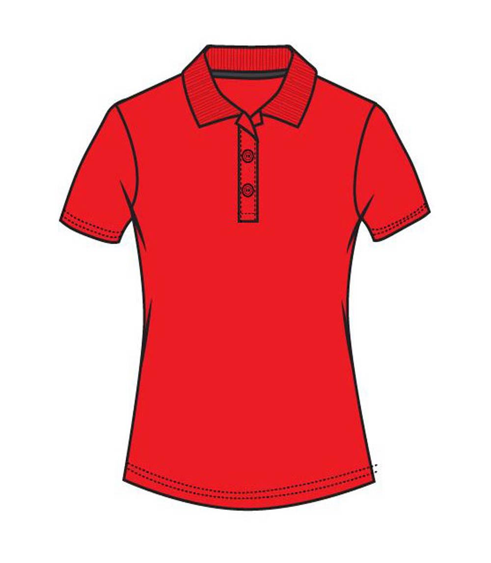 Polo de malla cerrada para mujer, color rojo - 9165909