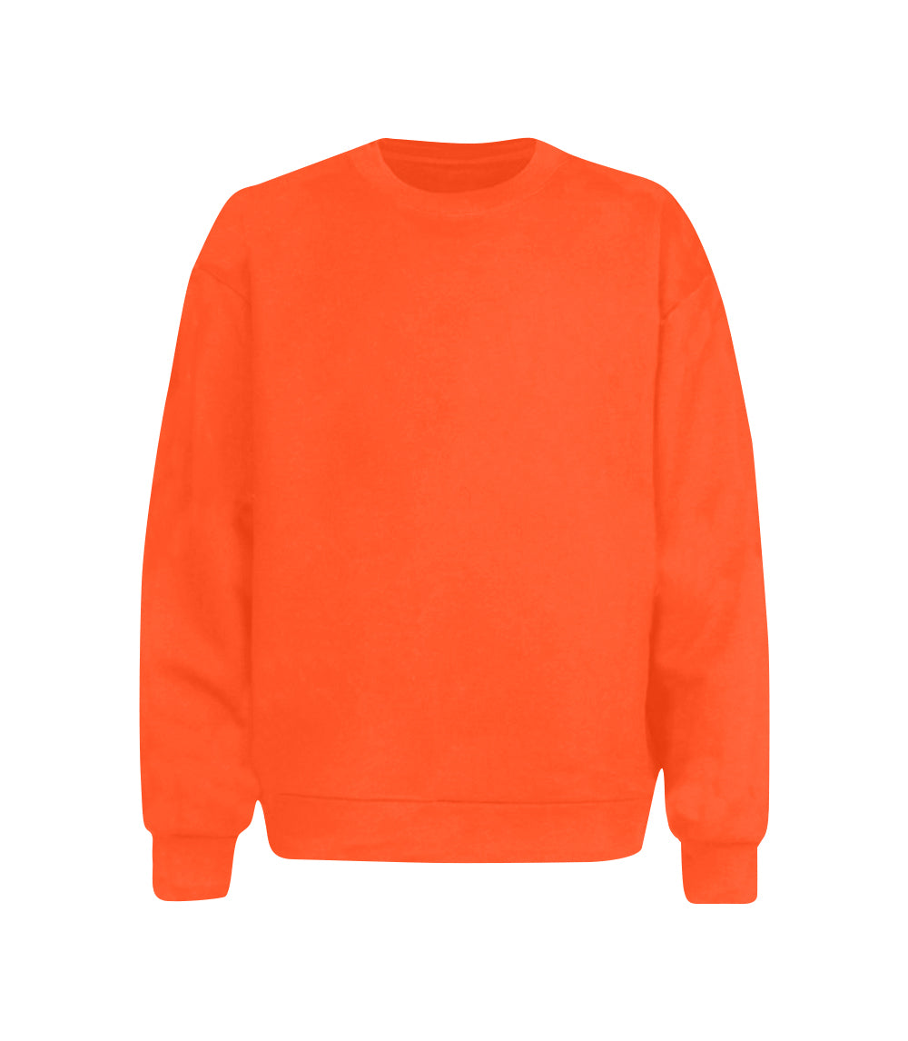 Men Fleece Pull On Crew Neck - Neon Orange - 0220009