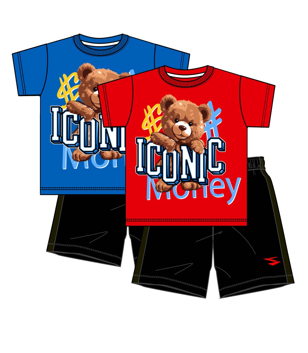 S1OPE Teddy Bear Knit Top W French Terry Shorts-1242802