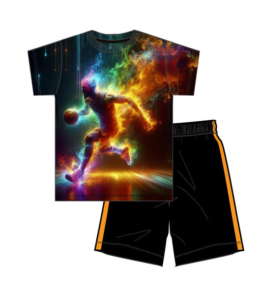 S1OPE Top Basketball Player Screen w Mesh Athletic Shorts-1339102