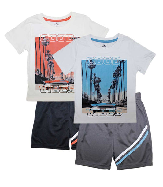S1OPE Jersey Top "Good Vibes" Screen Athletic Shorts-1355802