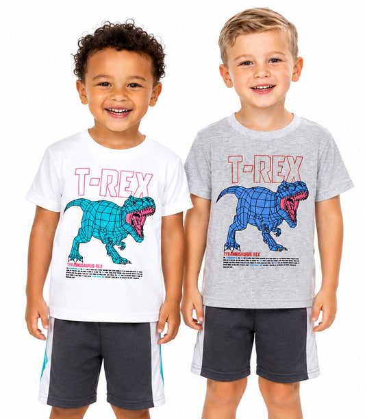 S1OPE Jersey Top T-Rex Screen Athletic Shorts-1369001