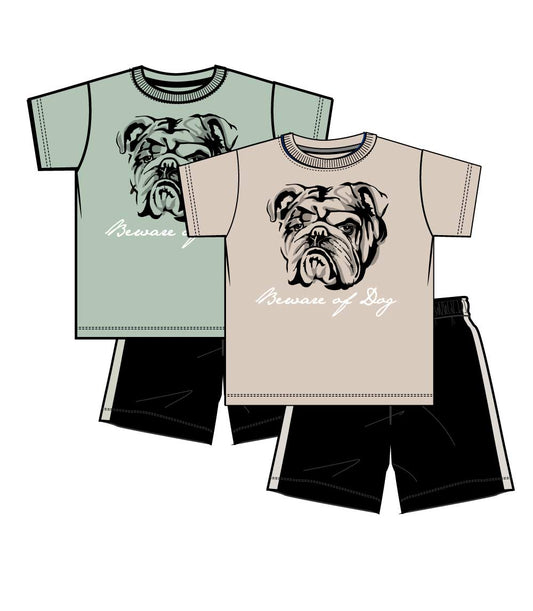 S1OPE Jersey Top Bull Dog Screen Athletic Shorts-1378388