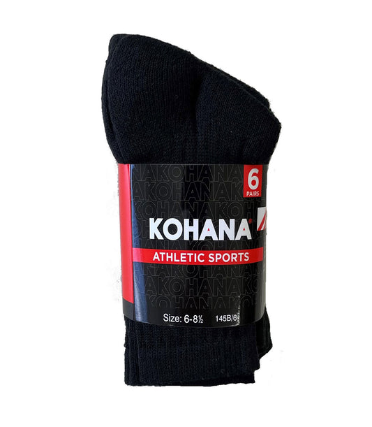 Socks - 6-8 1/2 Black Crew Socks - 6 Pair Bundle - 145B-6