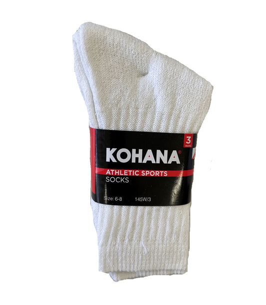 Socks - 6-8 1/2 White Crew Socks - 6 Pair Bundle - 145W-6