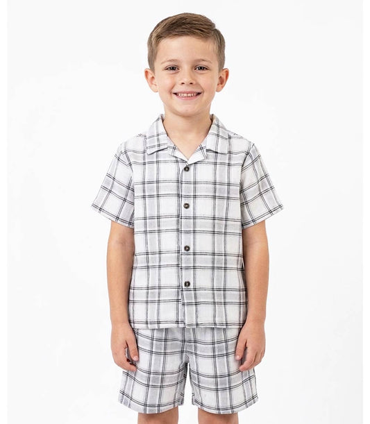 S1OPE Boys Woven Open Collar Short Set - 1483102