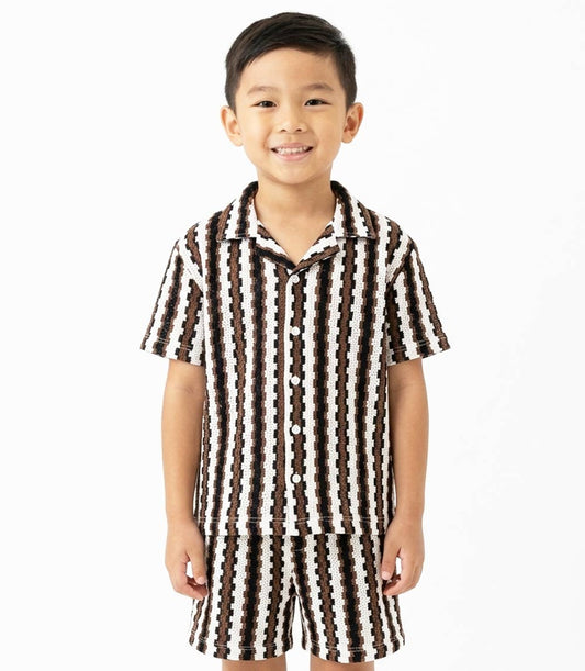 Conjunto corto tejido con cuello abierto para niño S1OPE - 1490702