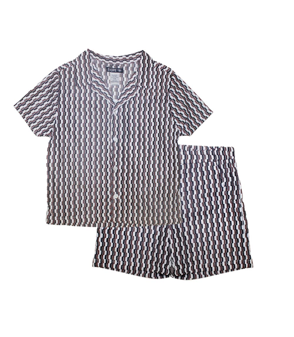 S1OPE Boys Crochet Knit Open Collar Short Set - 1496488