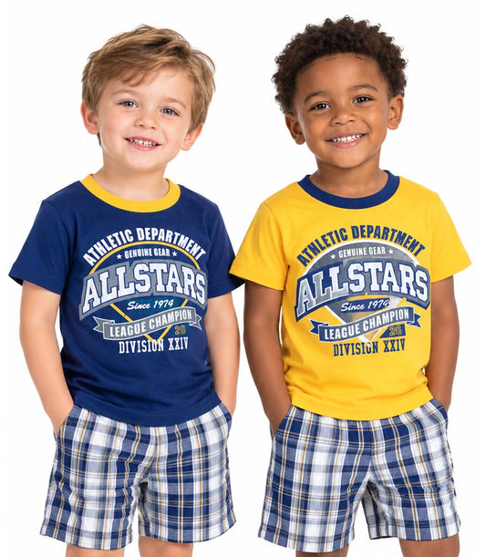TEDDY BOOM Allstars Screen Top with Plaid Shorts-1603801