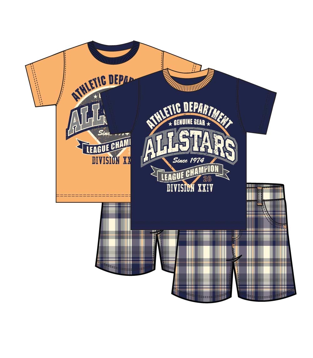 TEDDY BOOM Allstars Screen Top with Plaid Shorts-1603804