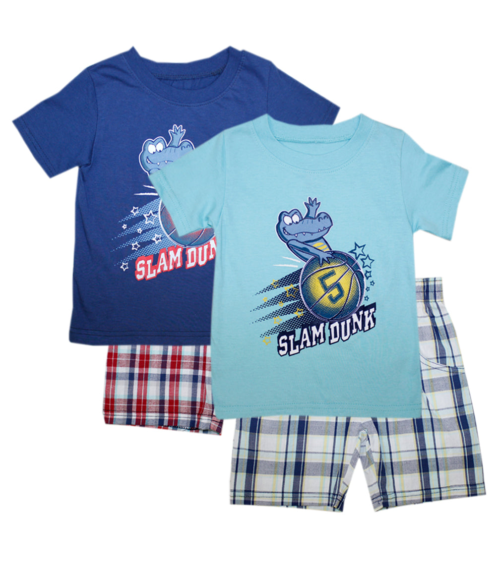 TEDDY BOOM Gator Slam Dunk Screen Top with Plaid Shorts-1659202