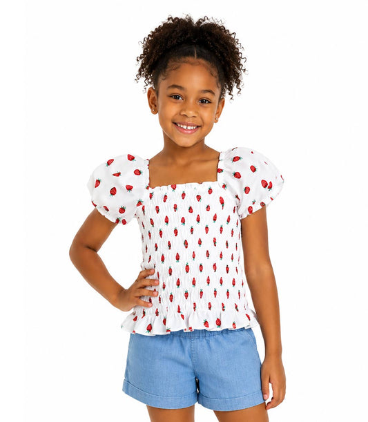 GIRLS PINK Conjunto de top de crepé de poliéster con short vaquero - 2152904